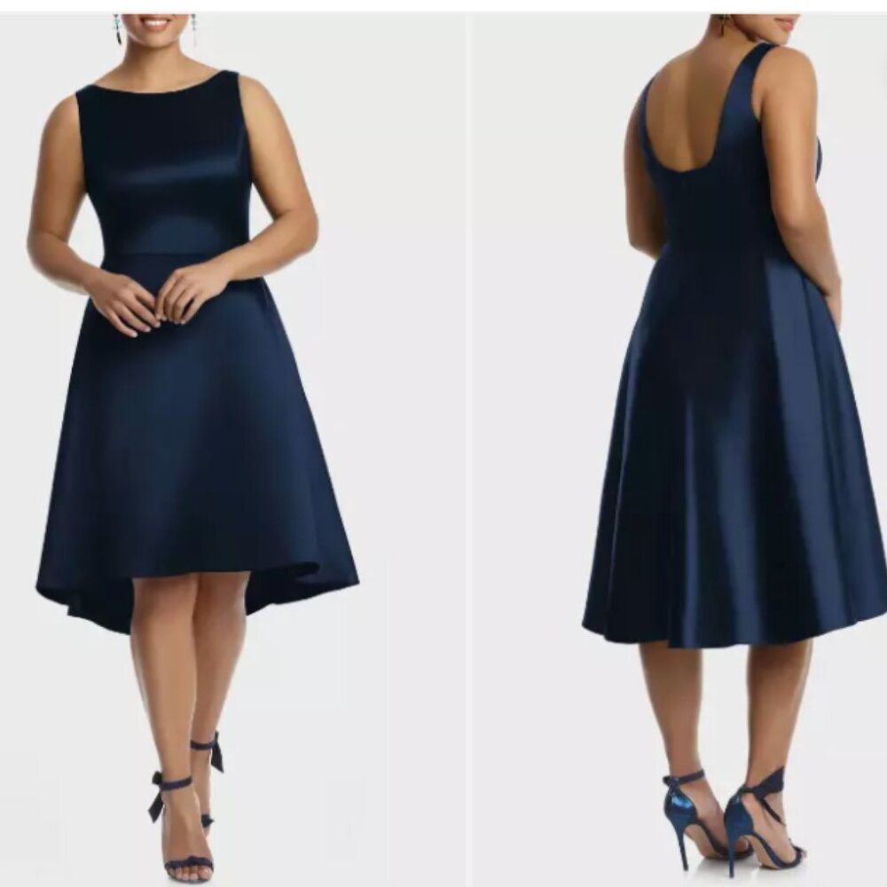 ALFRED SUNG D697W HIGH LOW MIDNIGHT E31 COCKTAIL DRESS sz 20W